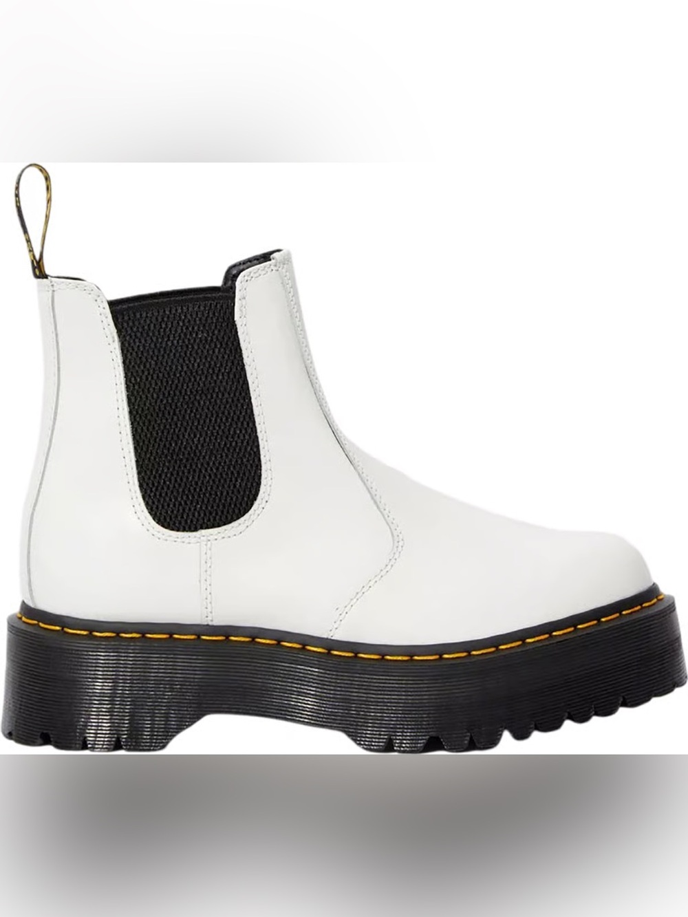Dr. Martens White Chelsea Platform Boots